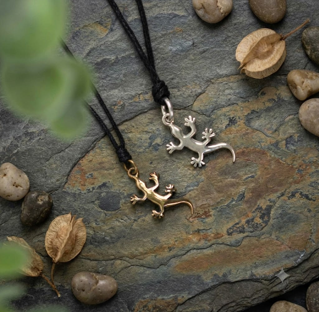 Lizard Reptile Handmade 92.5 Sterling Silver Necklace Pendant Jewelry