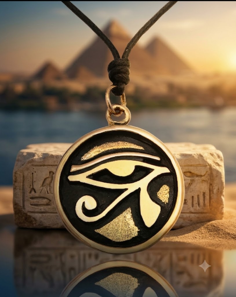 Eye of Ra - Ancient Egypt Handmade Silver Brass Pewter Necklace Pendant Jewelry