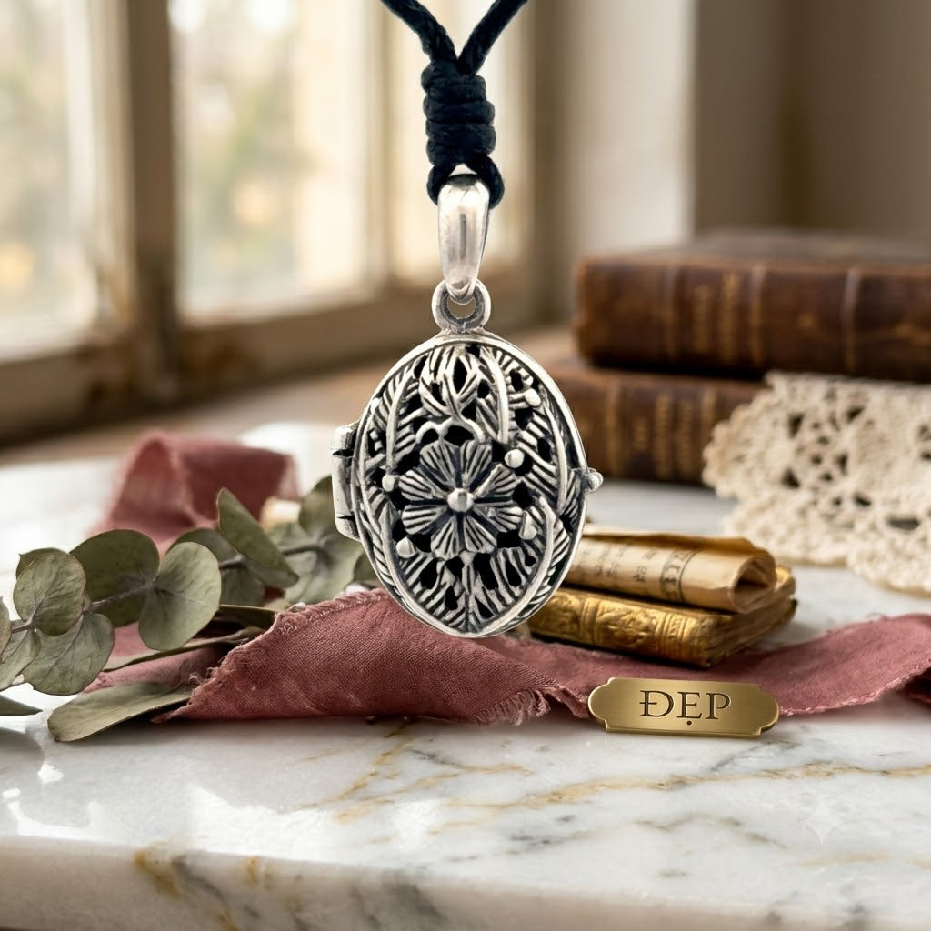 Handcrafted Lockets Ornate Heart Oval, triangle Design, Openable Keepsake 92.5 Sterling Silver Necklace Pendant Jewelry