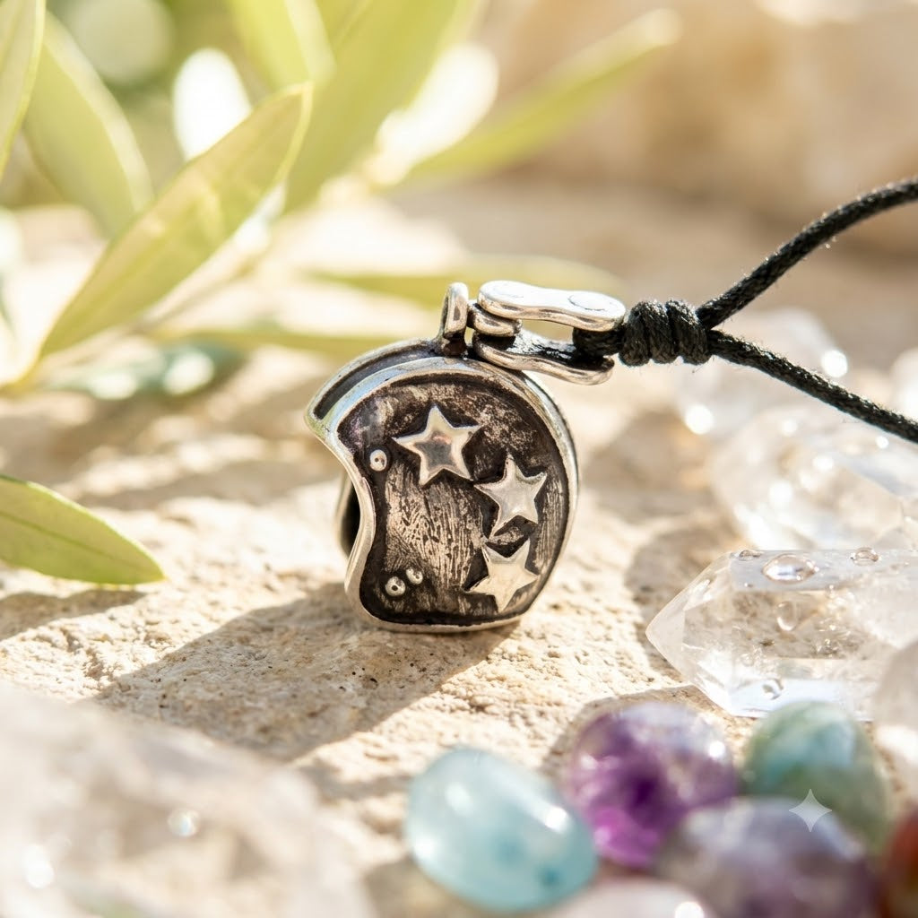 Motorbike Helmet 92.5 Sterling Silver Charm Necklace Pendant Jewelry