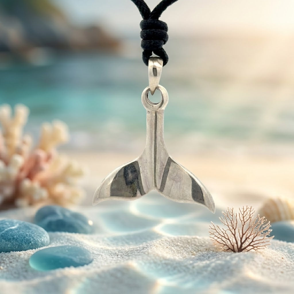 Unique Whale Tail Silver Pewter Brass Charm Necklace Pendant Jewelry