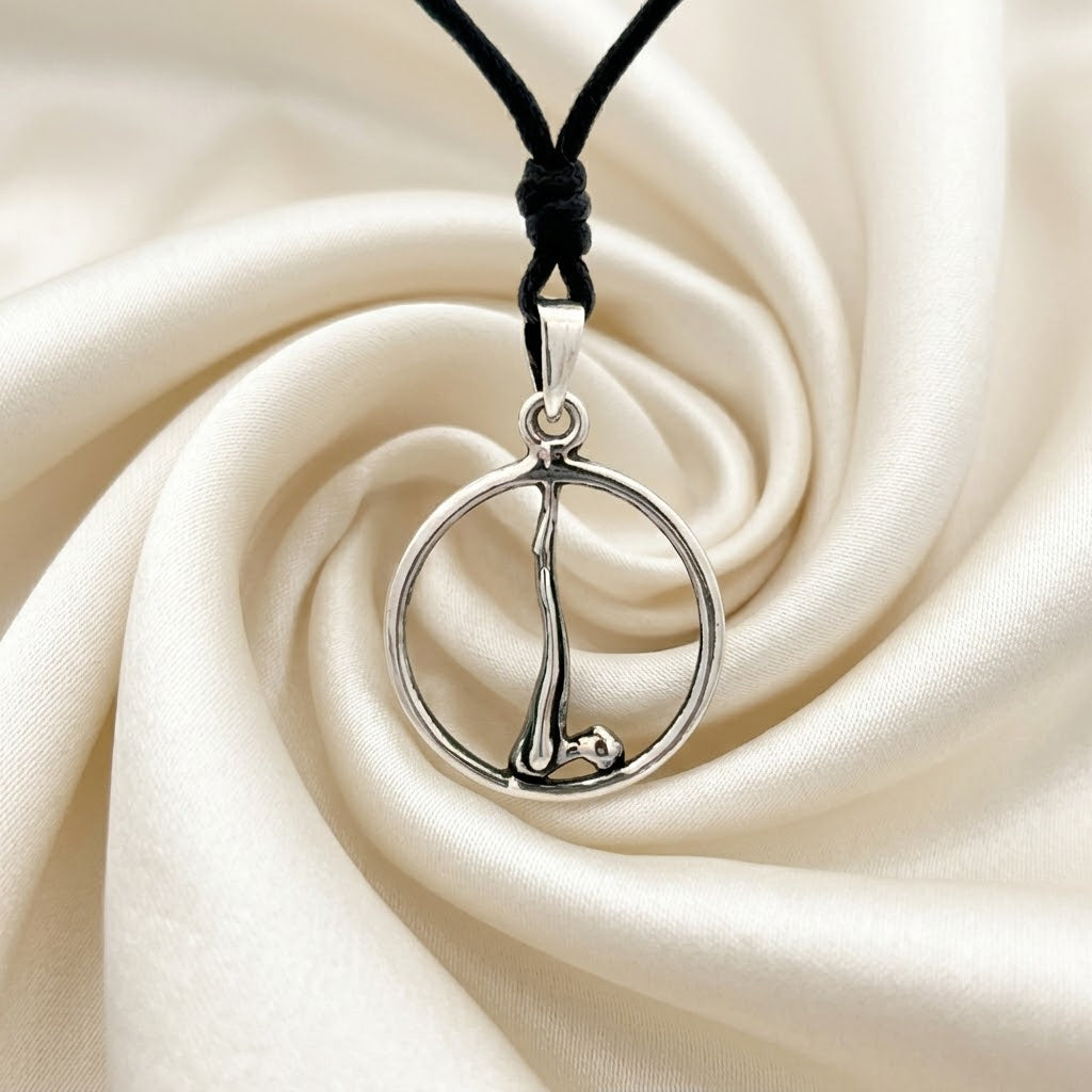 Yoga Pose 92.5 Sterling Silver Gold Brass Charm Necklace Pendant Jewelry