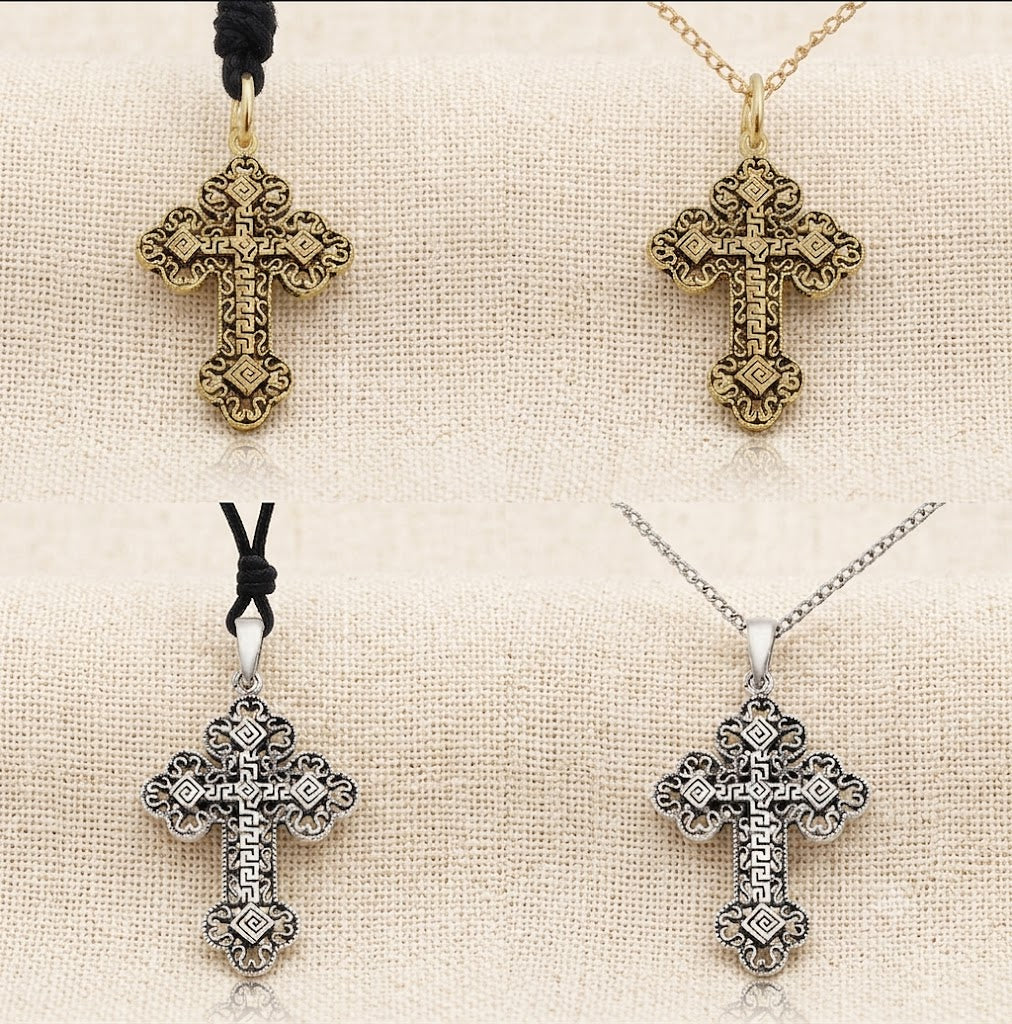 Gothic Celtic Cross Sterling-silver Brass Charm Necklace Pendant Jewelry