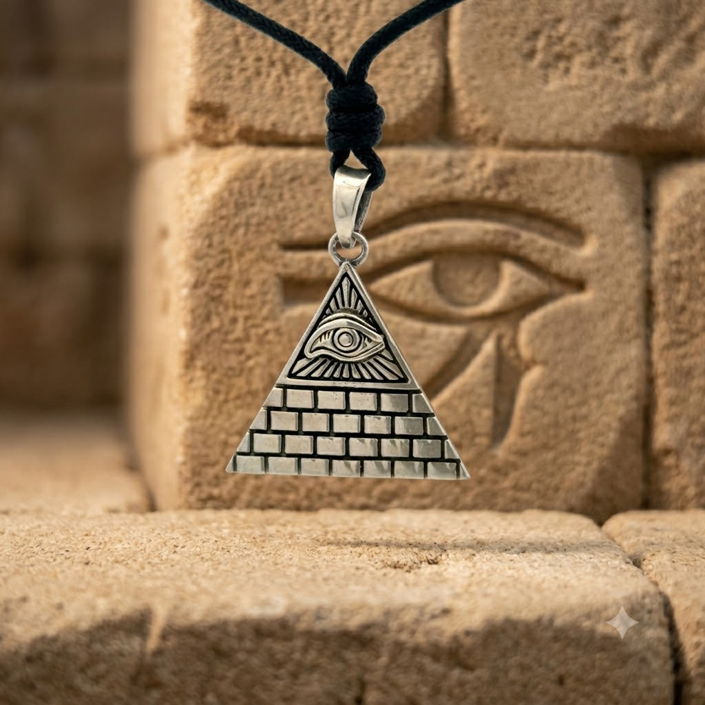 Eye Of Providence 92.5 Sterling Silver Pewter Brass Necklace Pendant Jewelry