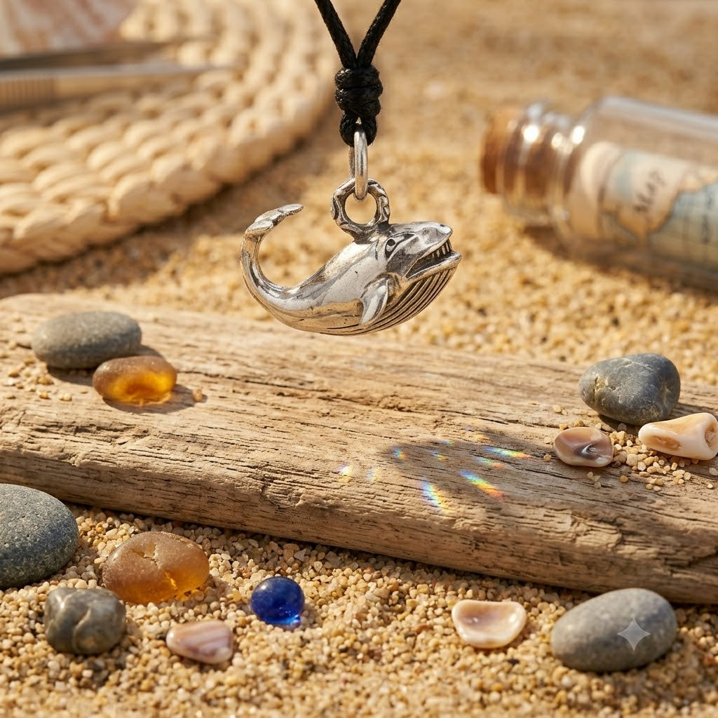 Whale 92.5 Sterling Silver Charm Necklace Pendant Jewelry.
