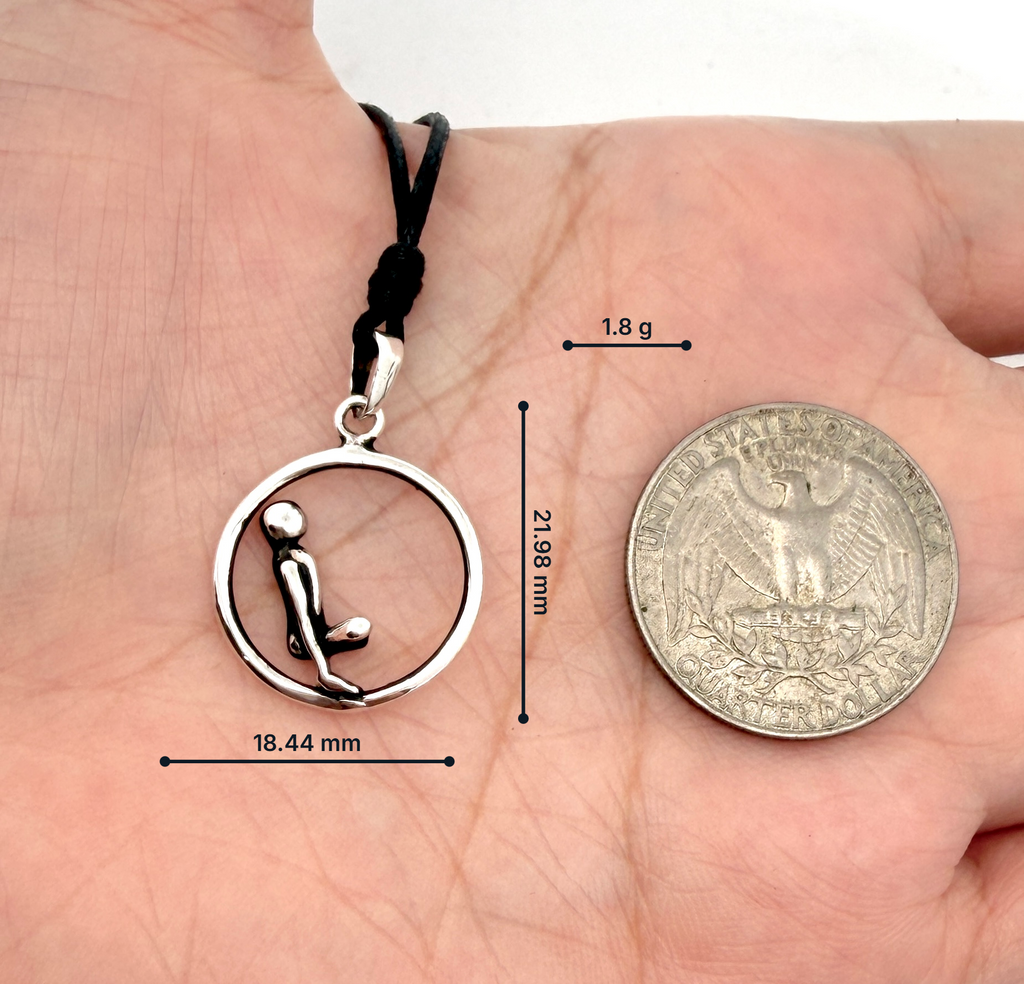 Yoga Pose 92.5 Sterling Silver Gold Brass Charm Necklace Pendant Jewelry