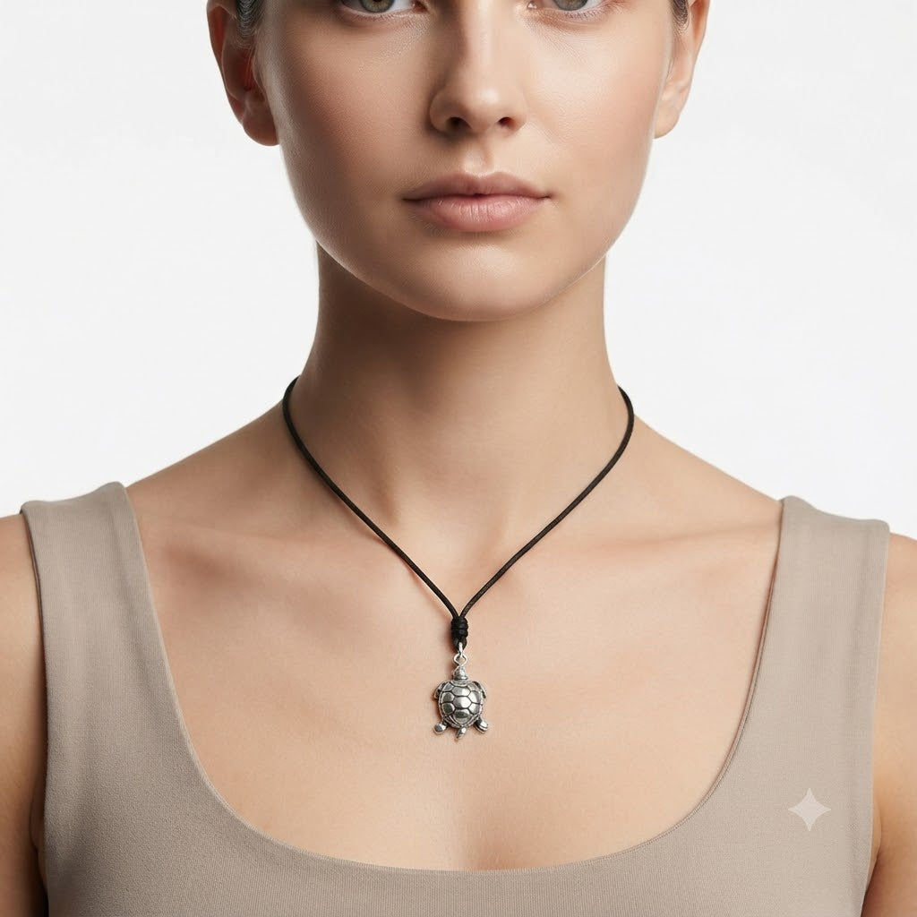 Turtle Tortoise Wildlife 92.5 Sterling Silver Gold Brass Necklace Pendant