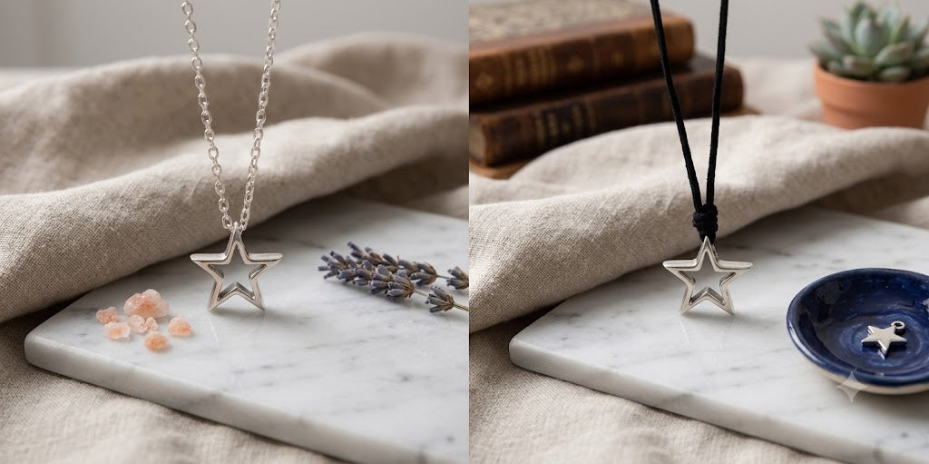 Lovely Star Charm Pendant 92.5 Sterling Silver Pendant Necklace Jewelry