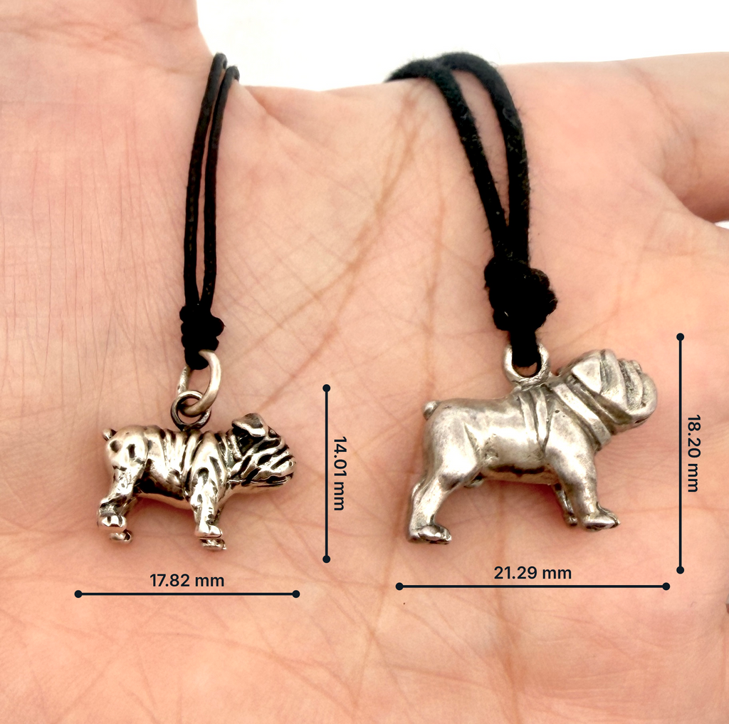 Mini Cute Pug 92.5 Sterling Silver Charm Necklace Pendant Jewelry