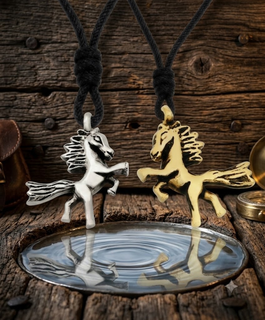 Horse Wild Stallion 92.5 Sterling Silver Pewter Charm Necklace Pendant Jewelry