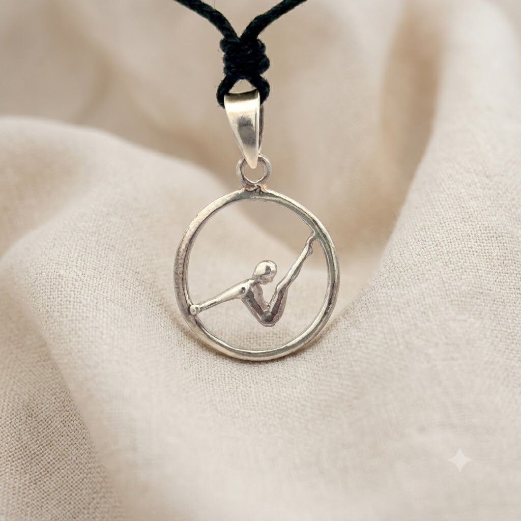Yoga Pose 92.5 Sterling Silver Gold Brass Charm Necklace Pendant Jewelry