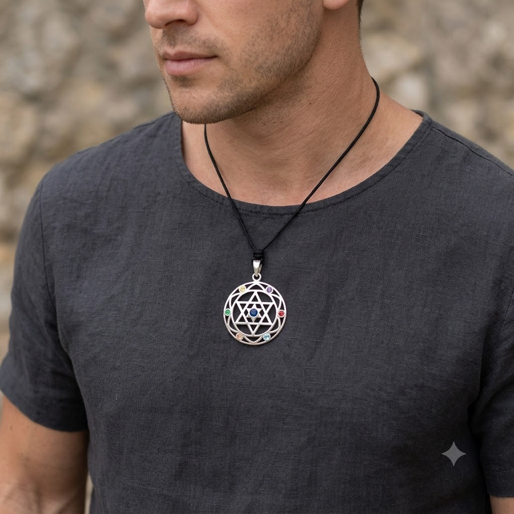 Classic Star of David 92.5 Sterling Pewter Brass Charm Necklace Pendant Jewelry