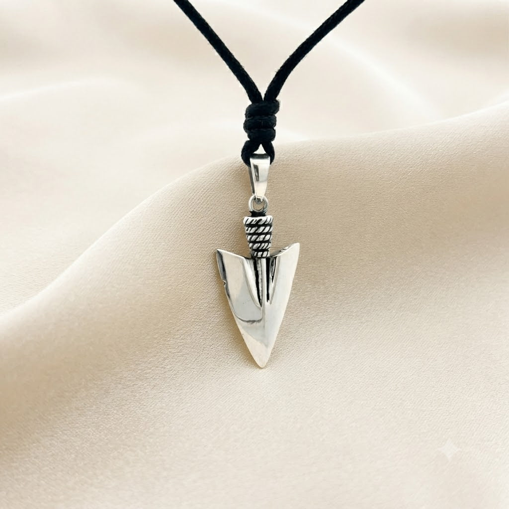 Spear 92.5 Sterling Silver Gold Brass Necklace Pendant Jewelry