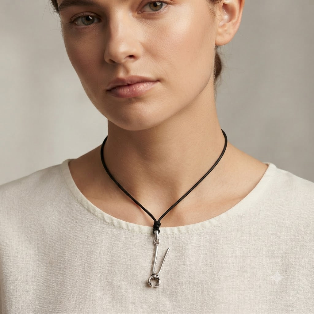 Spring Clamp 92.5 Sterling Silver Gold Brass Necklace Pendant Jewelry