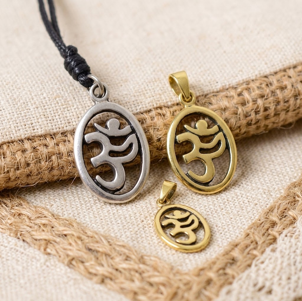 New Hindu Om Ohm 92.5 Sterling Silver Pewter Charm Necklace Pendant Jewelry