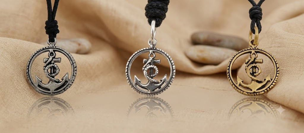 Ship Anchor Boat Pewer Sterling-silver Brass Charm Necklace Pendant Jewelry