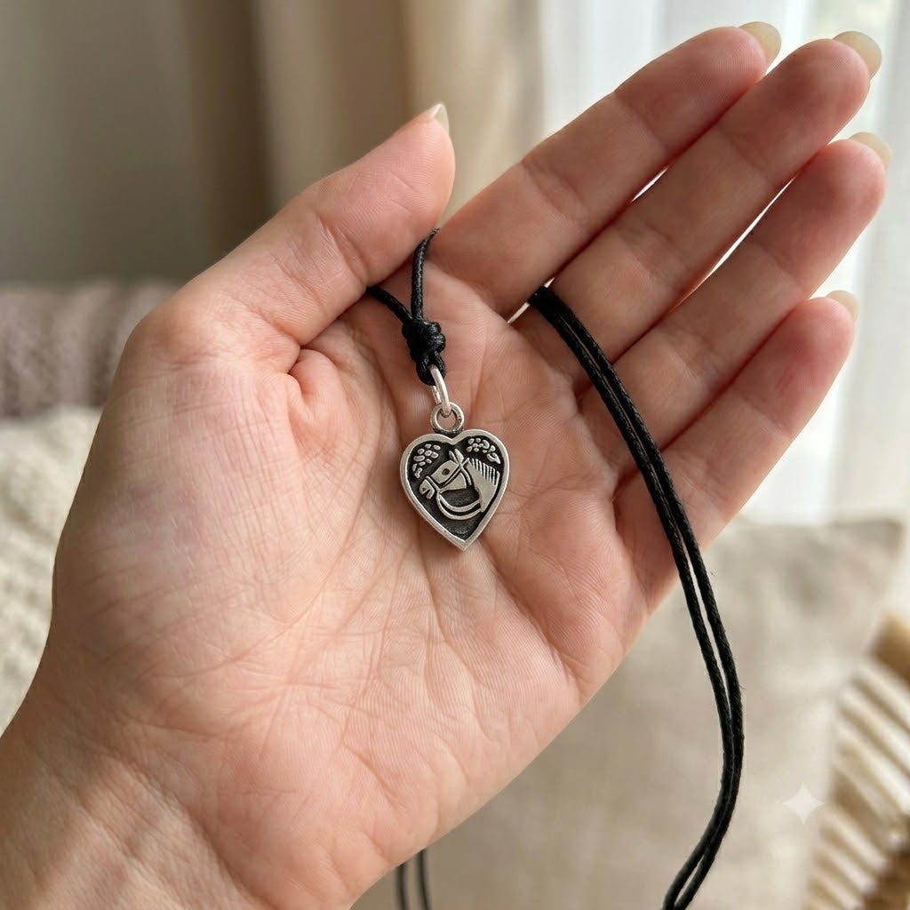 New Horse Heart Love Silver Pewter Gold Brass Charm Necklace Pendant Jewelry