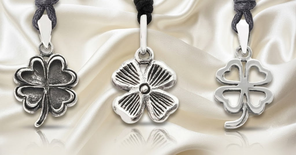 Four Leaf Clover Sterling-silver Pewter Gold Brass Charm Necklace Pendant Jewelry