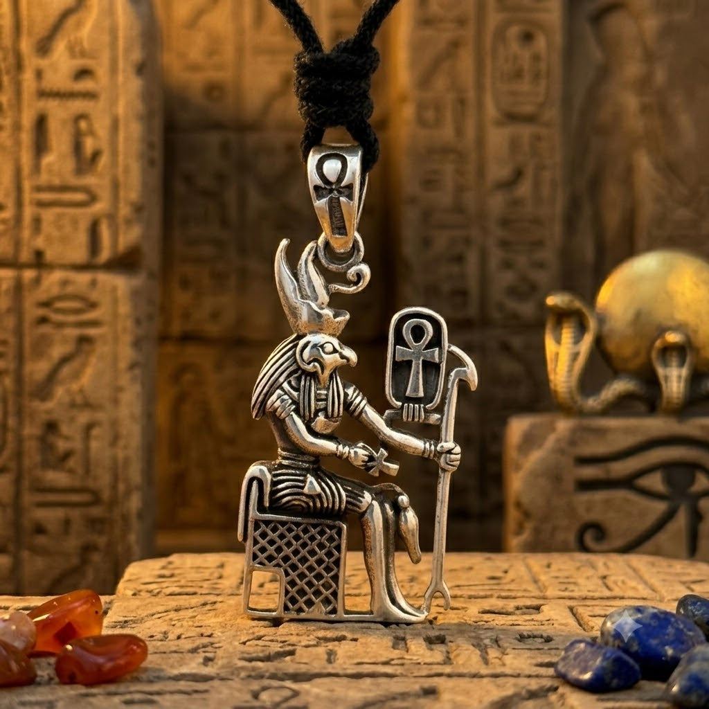 Egyptian God & Goddess 92.5 Sterling Silver Brass Necklace Pendant Jewelry