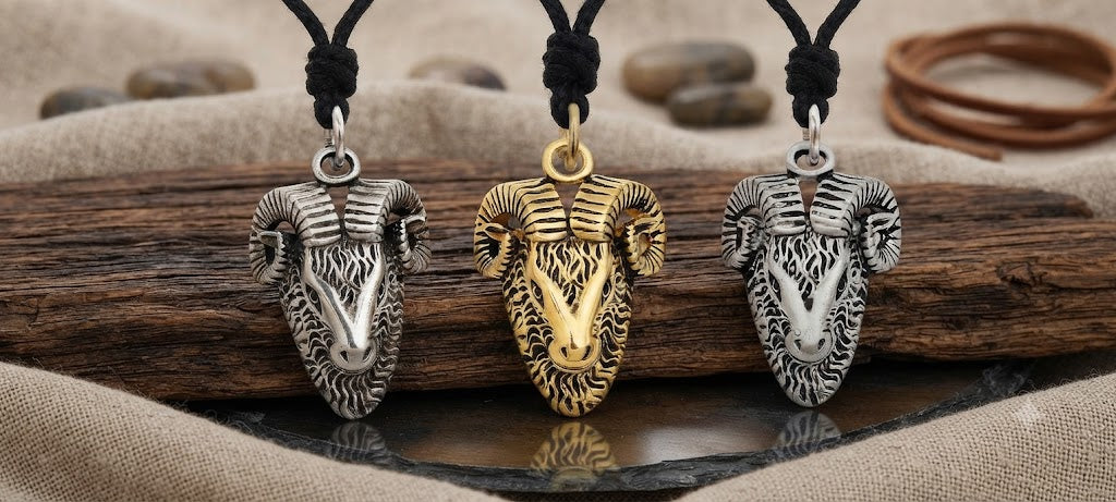 Ram Head Goat Baphomet Pagan God 92.5 Sterling Silver Necklace Pendant Jewelry