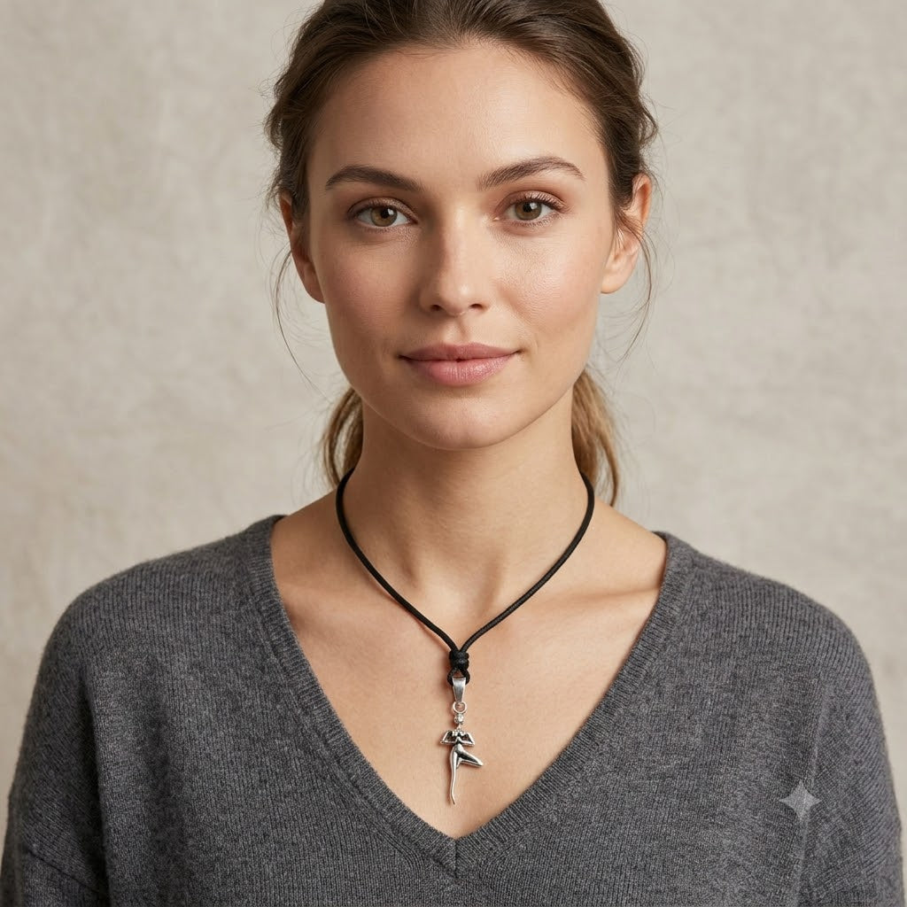 Yoga Pose 92.5 Sterling Silver Gold Brass Charm Necklace Pendant Jewelry