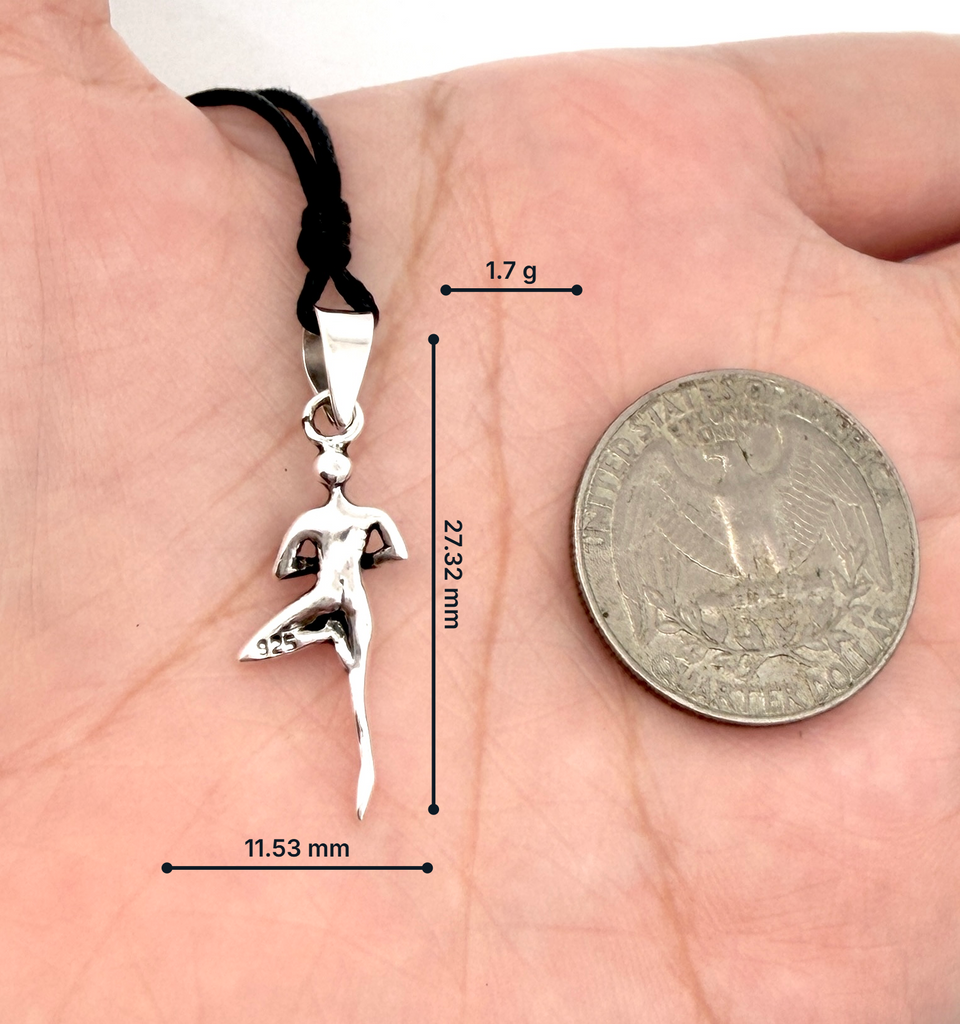 Yoga Pose 92.5 Sterling Silver Gold Brass Charm Necklace Pendant Jewelry