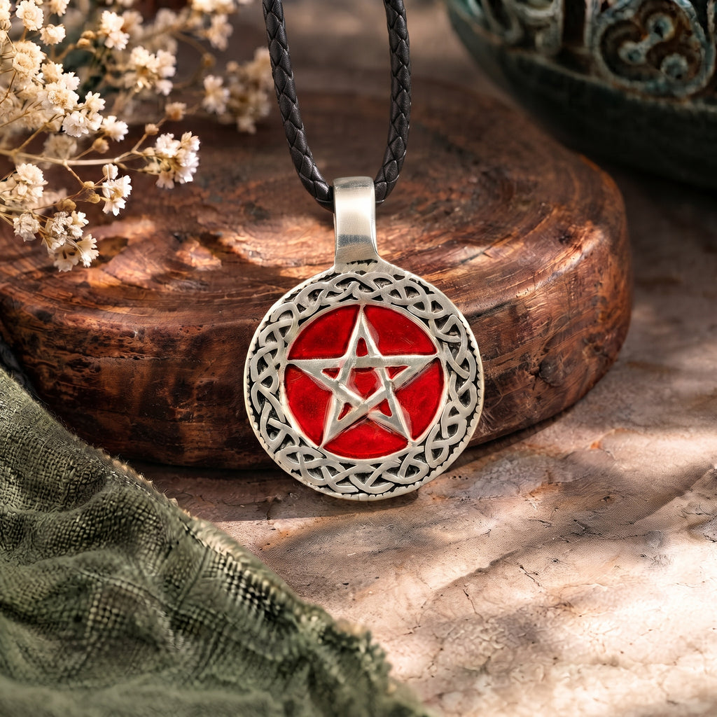 5 Pointed Pentagram Star Magic Silver Pewter Charm Necklace Pendant Jewelry