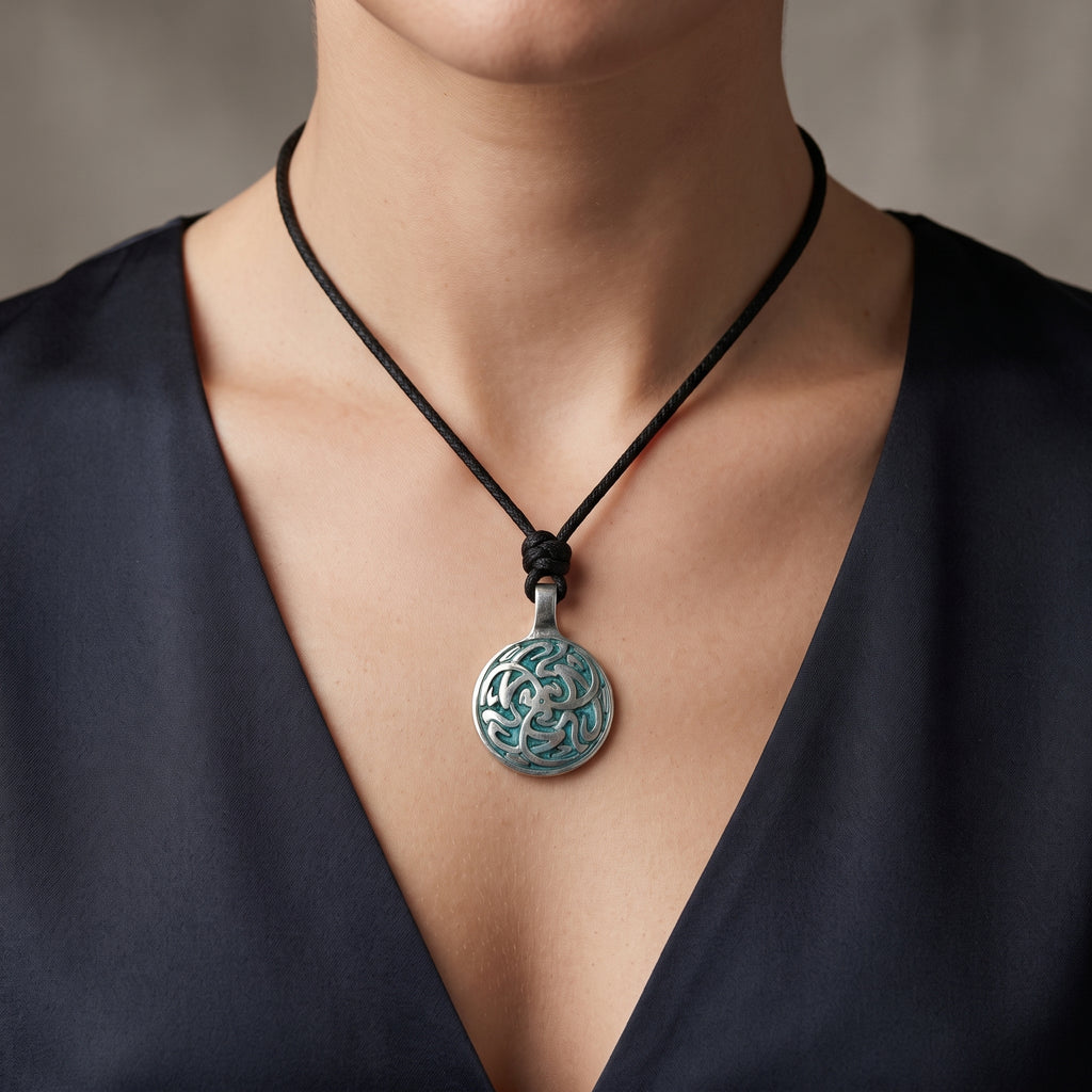 Tribal Celtic Silver Pewter Charm Necklace Pendant Jewelry