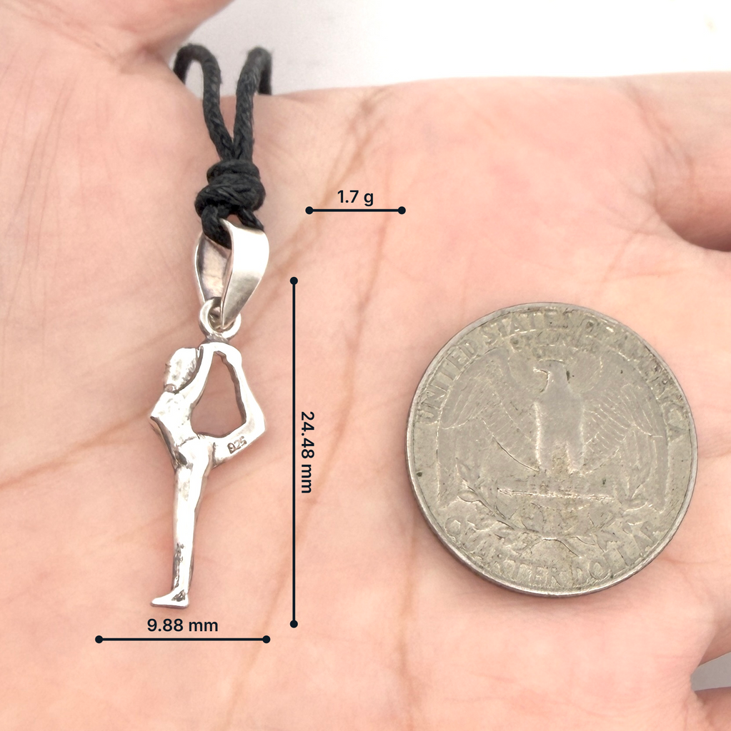 Yoga Pose 92.5 Sterling Silver Gold Brass Charm Necklace Pendant Jewelry