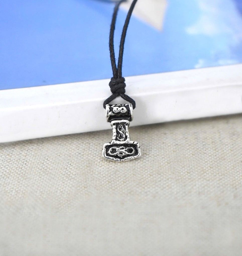 Thors Hammer 92.5 Sterling Silver Gold Brass Necklace Pendant Jewelry