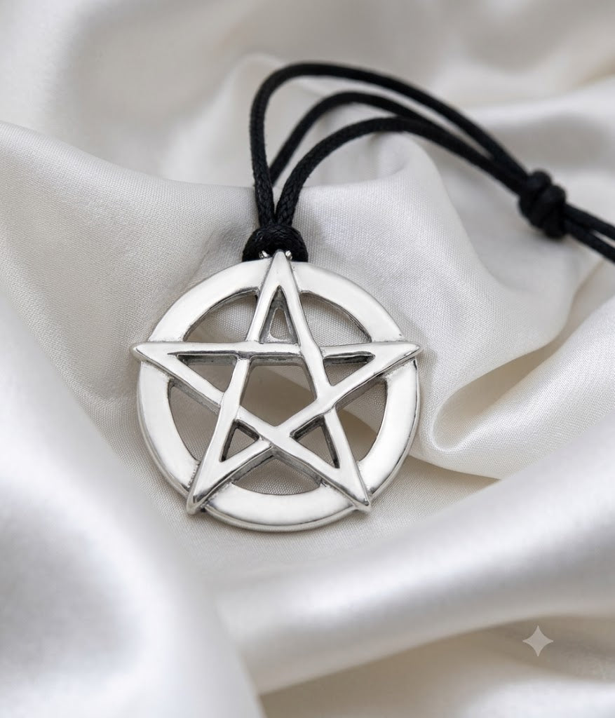 Durable Pentagram 92.5 Sterling Silver Pewter Brass Necklace Pendant Jewelry