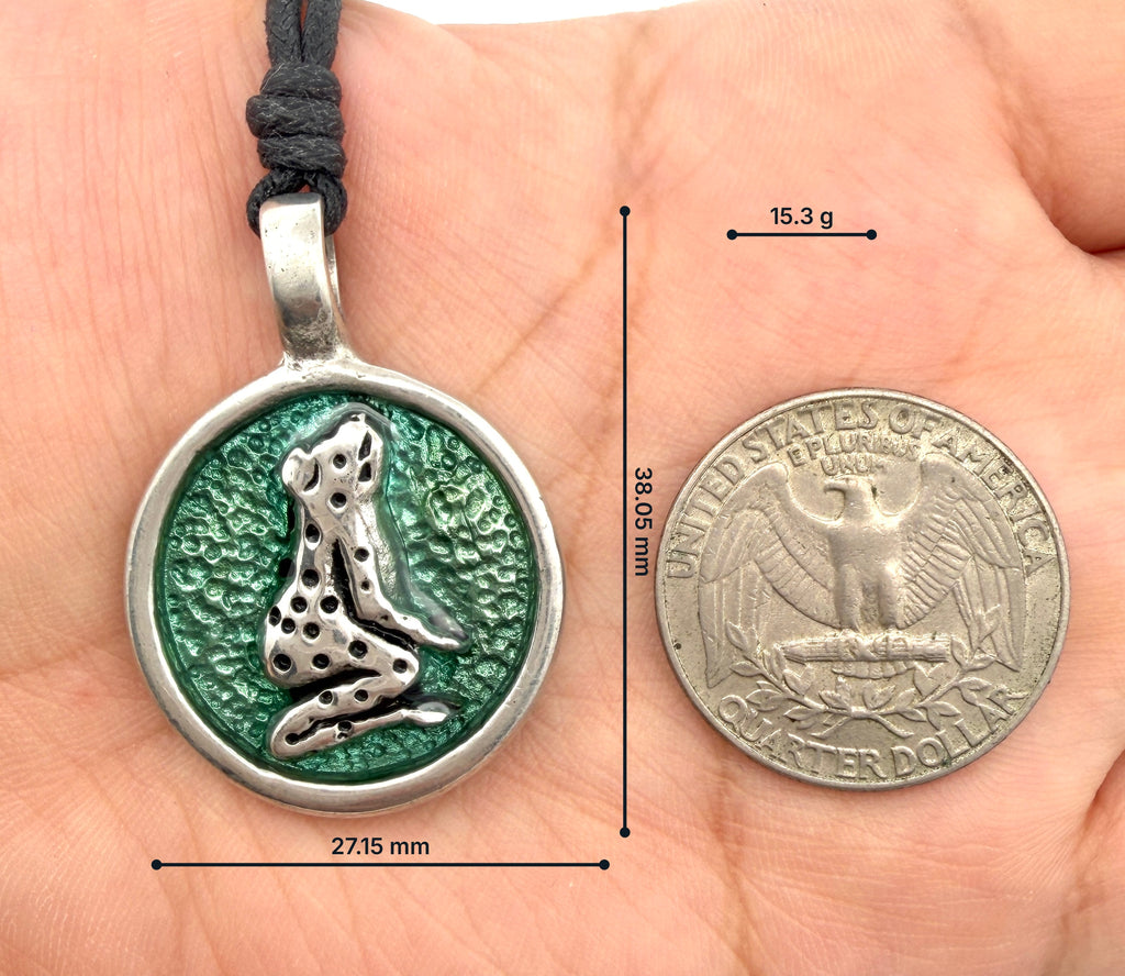 Colorful Frog Silver Pewter Charm Necklace Pendant Jewelry