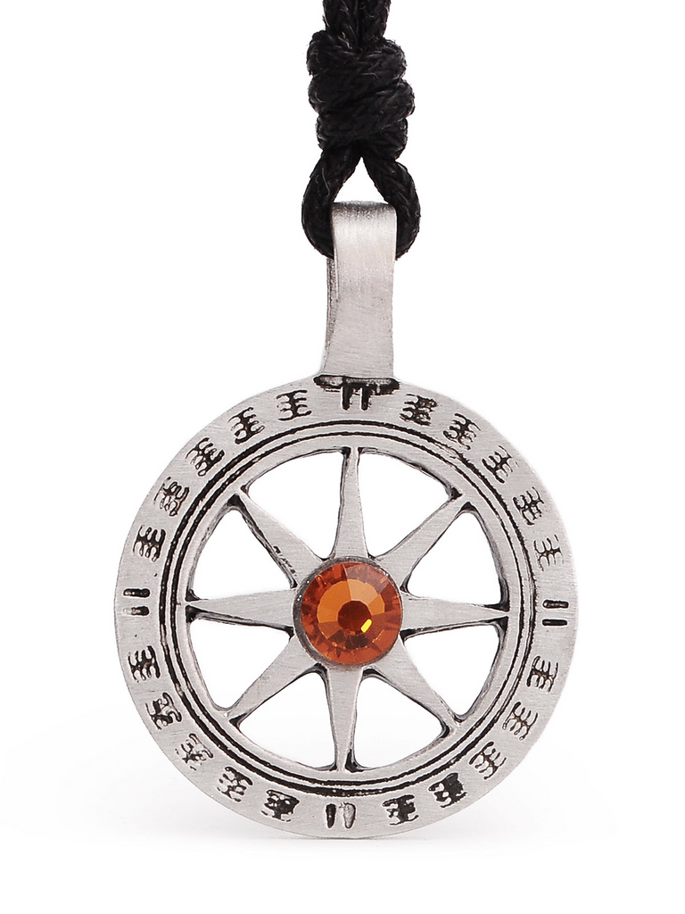 Color Mayan Sun Symbol Silver Necklace Pendant Jewelry
