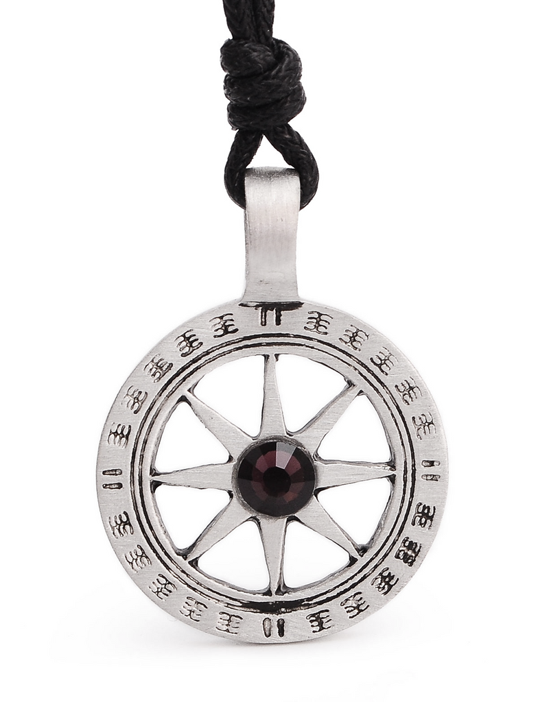 Color Mayan Sun Symbol Silver Necklace Pendant Jewelry
