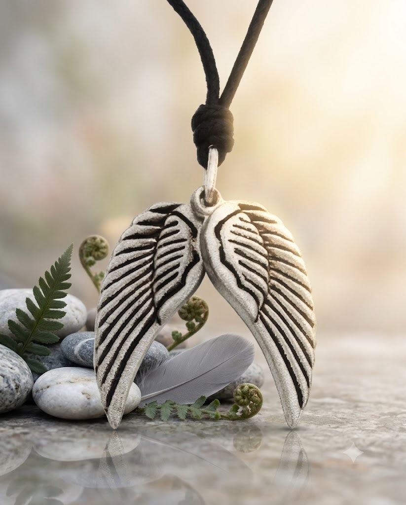 Pair Angel Wings 92.5 Sterling Silver Pewter Brass Necklace Pendant Jewelry