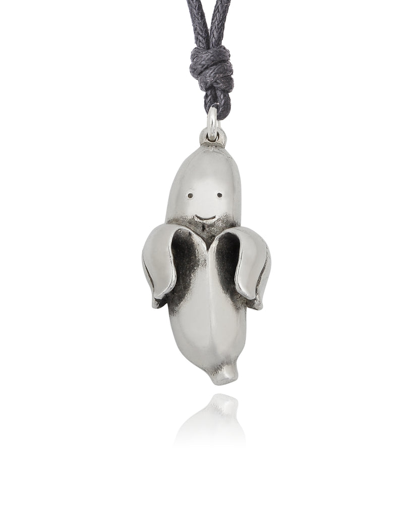 Sad Banana Silver Pewter Gold Brass Charm Necklace Pendant Jewelry