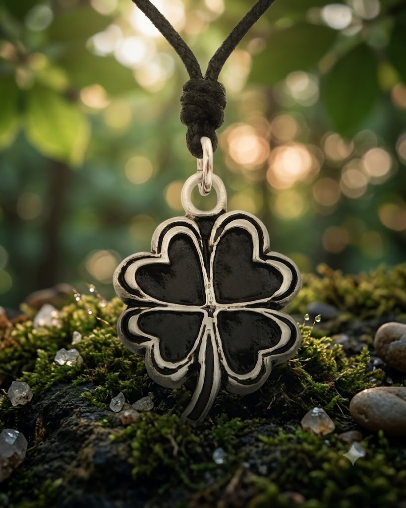 Four Leaf Clover Sterling-silver Pewter Gold Brass Charm Necklace Pendant Jewelry