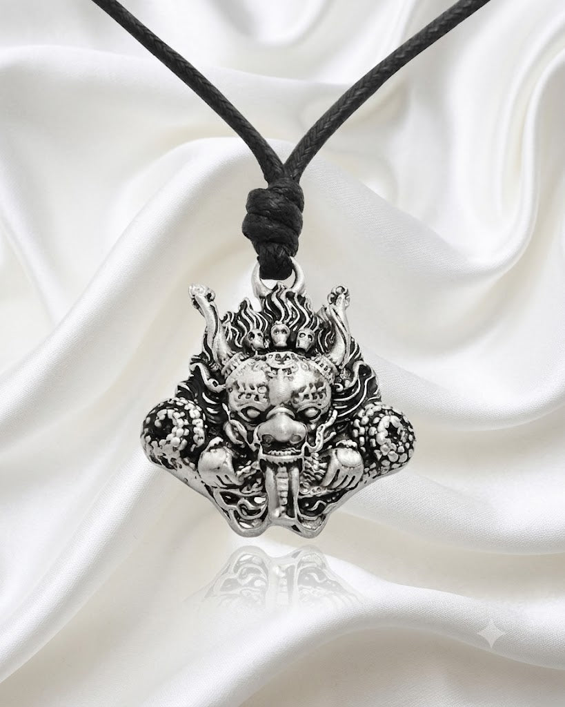 Japanese Hannya Mask 92.5 Sterling Silver Pewter Brass Necklace Pendent Jewelry