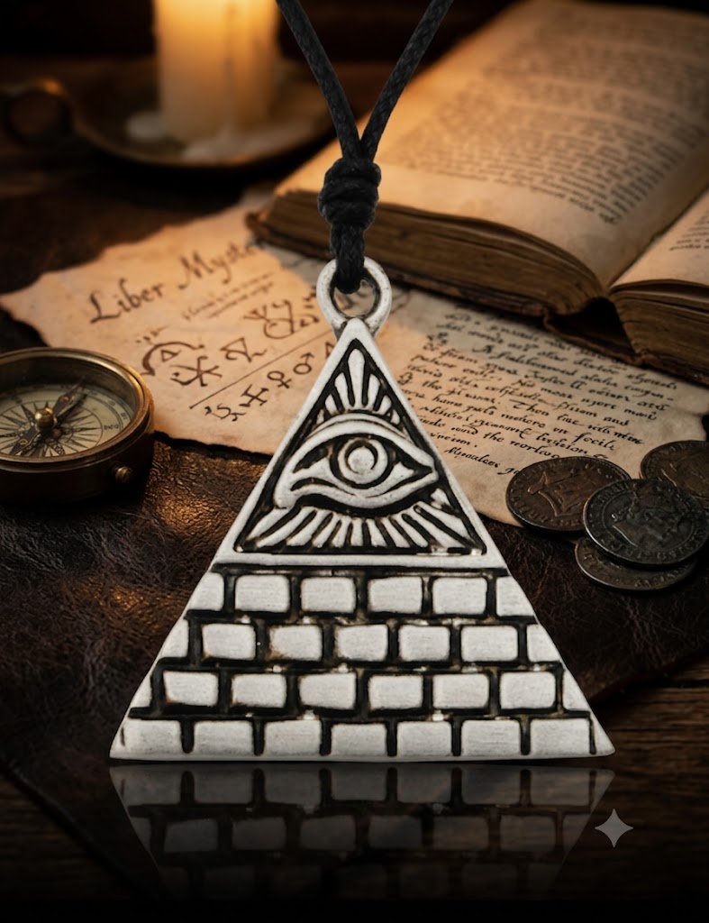Eye Of Providence 92.5 Sterling Silver Pewter Brass Necklace Pendant Jewelry