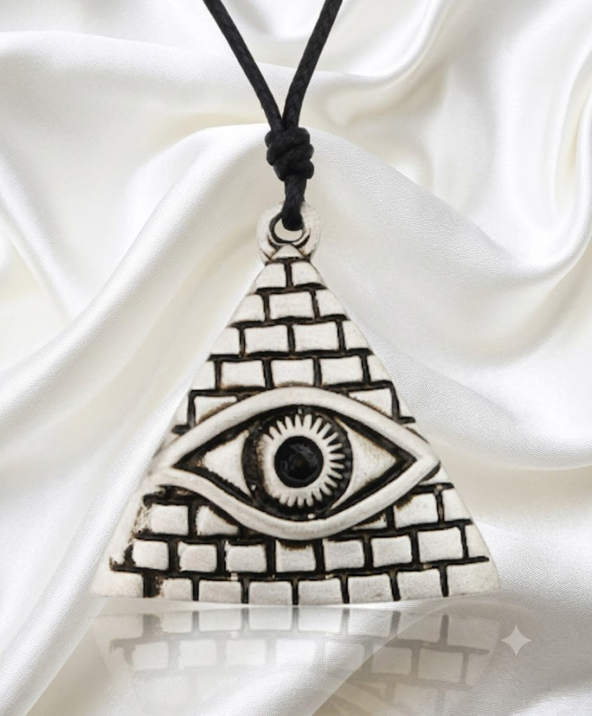 Eye Of Providence 92.5 Sterling Silver Pewter Brass Necklace Pendant Jewelry