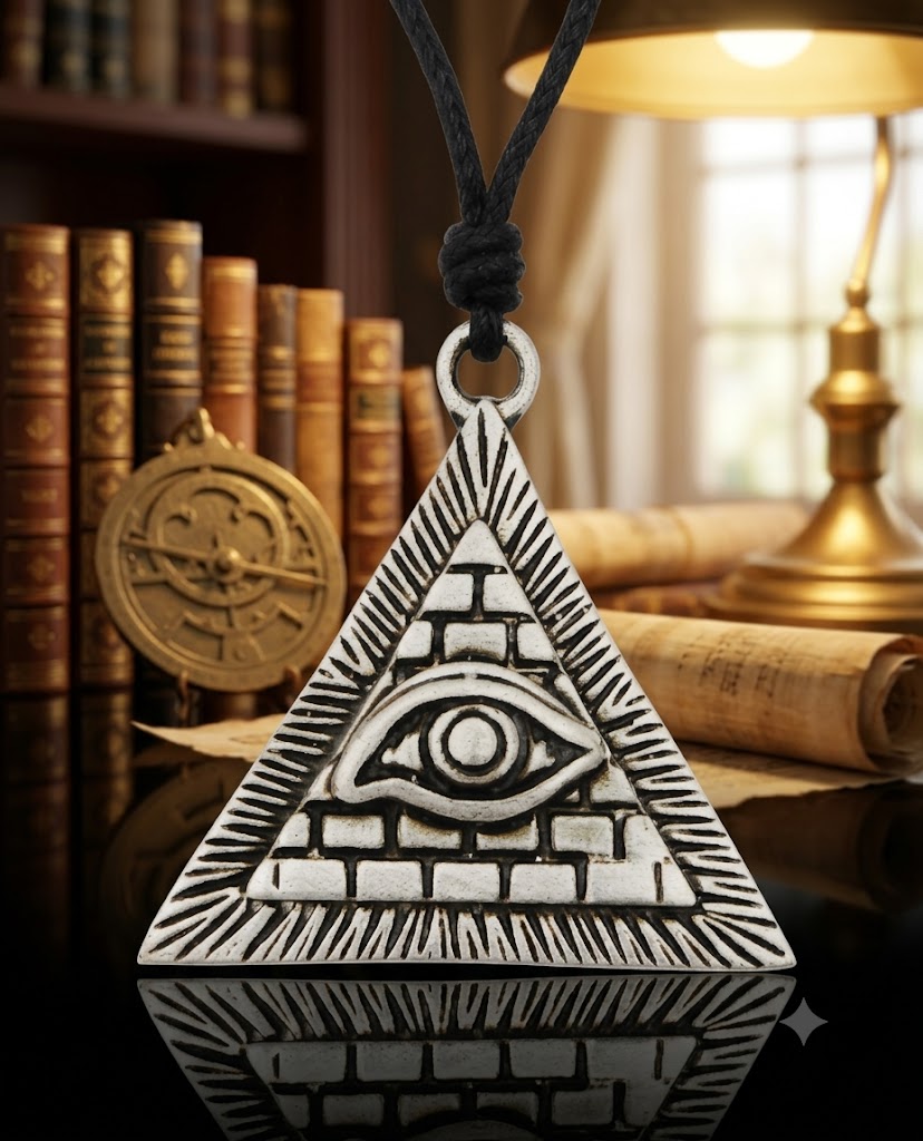 Eye Of Providence 92.5 Sterling Silver Pewter Brass Necklace Pendant Jewelry