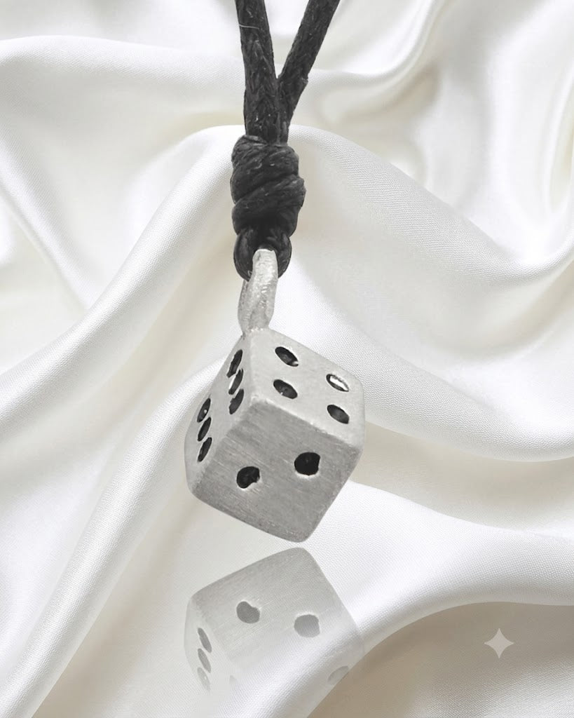Dice Gambler 92.5 Sterling Silver Pewter Gold Brass Charm Necklace Pendant Jewelry