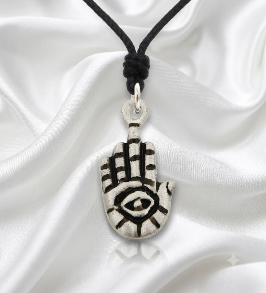 Hamsa Jewish Hand 92.5 Sterling Silver Pewter Brass Necklace Pendant Jewelry