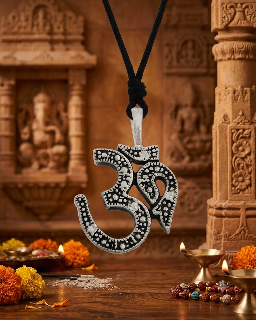 Ohm Aum Om Handcrafted Silver Pewter Brass Charm Necklace Pendant Jewelry