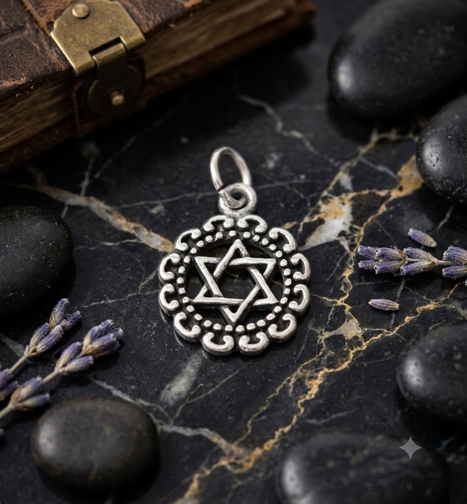 Star Of David 92.5 Sterling Silver Brass Pewter Charm Necklace Pendant Jewelry