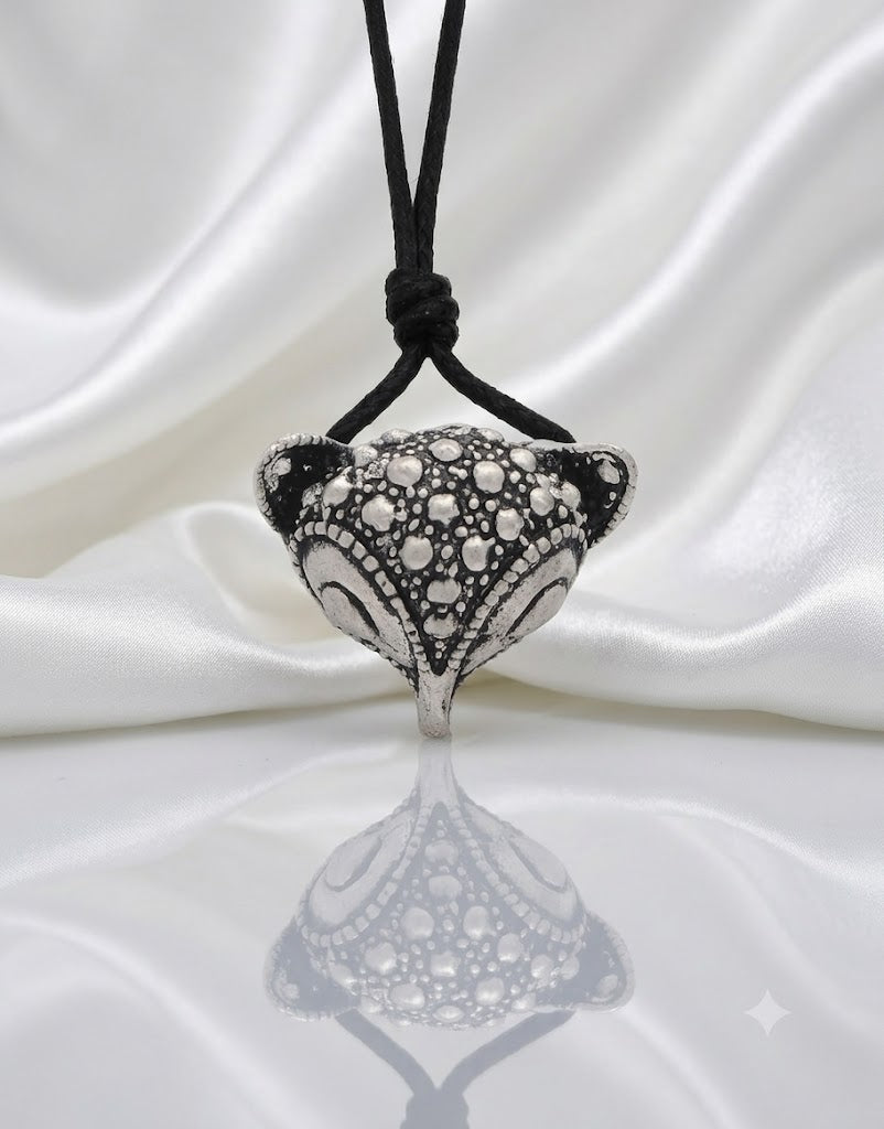 Fox Head 92.5 Sterling Silver Pewter Necklace Pendant Jewelry