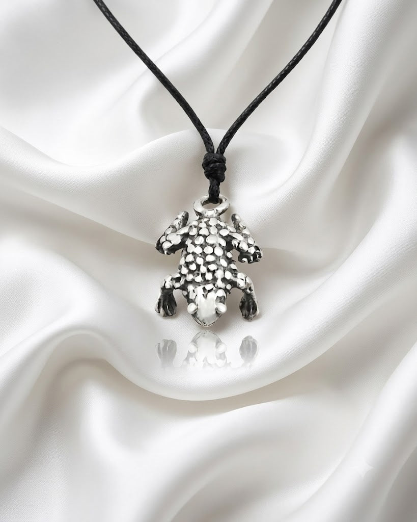 Frog Toad Prince 92.5 Sterling Silver Gold Brass Charm Necklace Pendant Jewelry