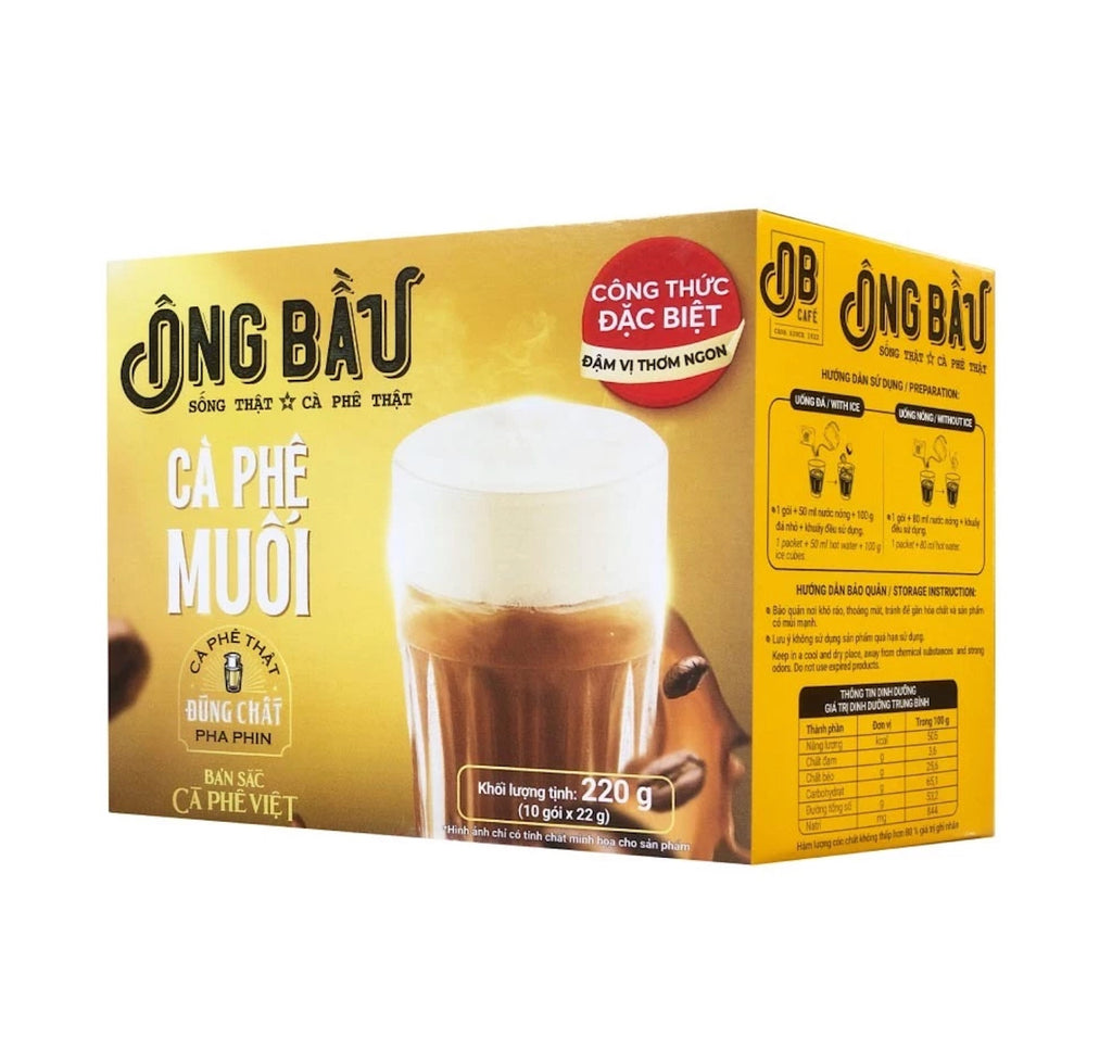 Ông Bầu Salt Instant Coffee Powder Coffee Box 10 Packets x 22g | Original Taste