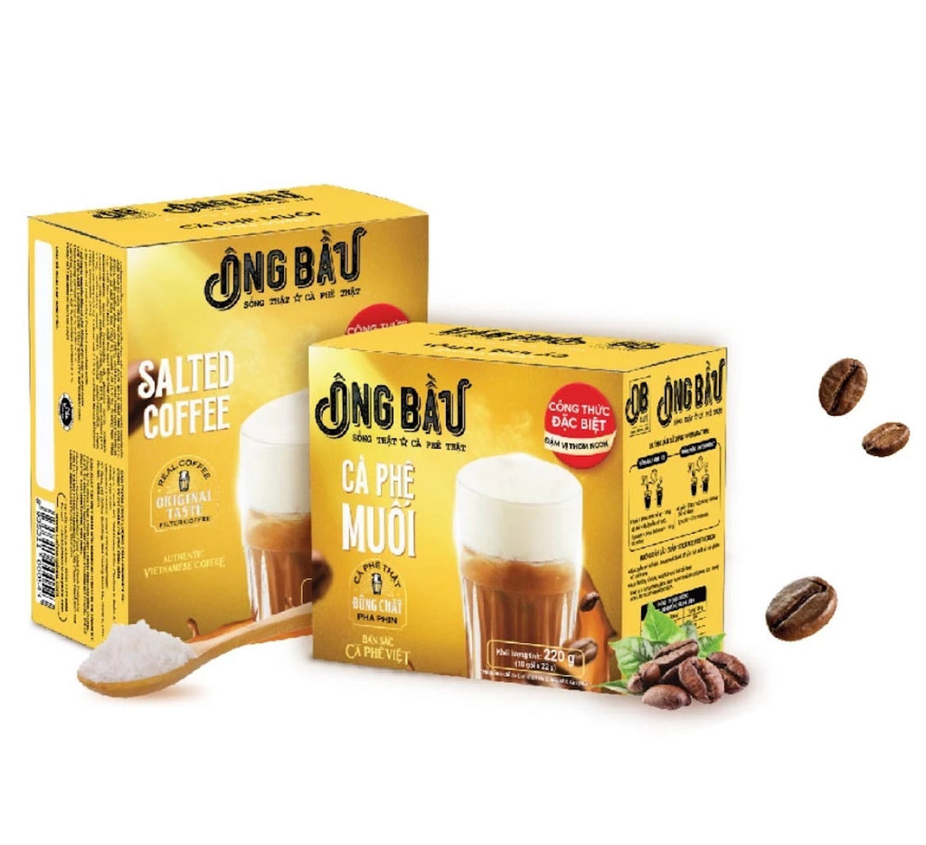 Ông Bầu Salt Instant Coffee Powder Coffee Box 10 Packets x 22g | Original Taste