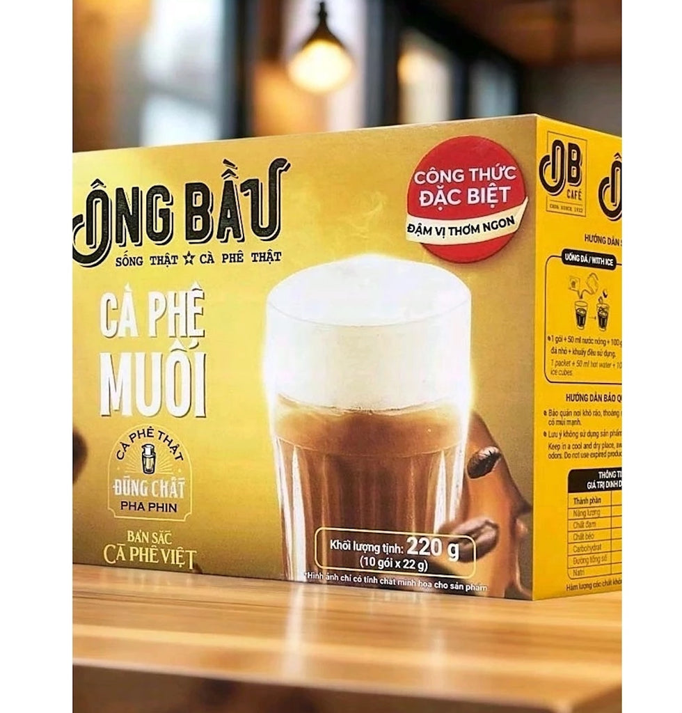 Ông Bầu Salt Instant Coffee Powder Coffee Box 10 Packets x 22g | Original Taste